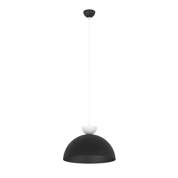 Lunaro 1-light pendant lamp in black and white, size L