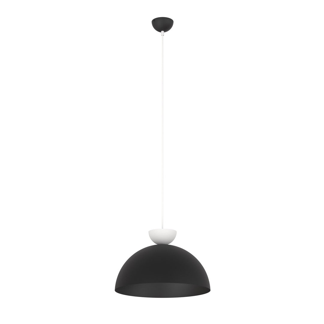 Lunaro 1-light pendant lamp in black and white, size L