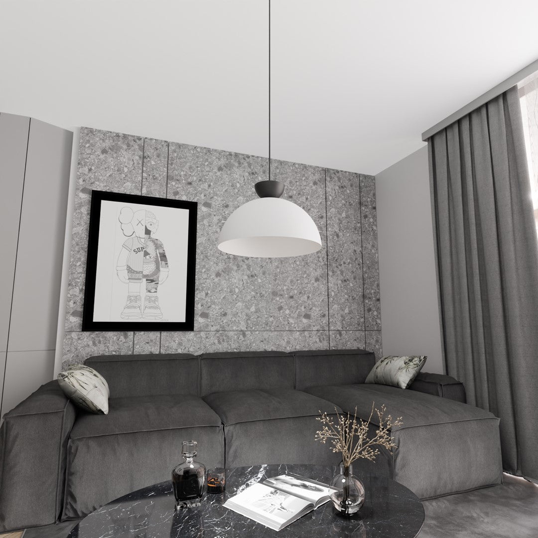 Lunaro black and white pendant light, 1 light, size L