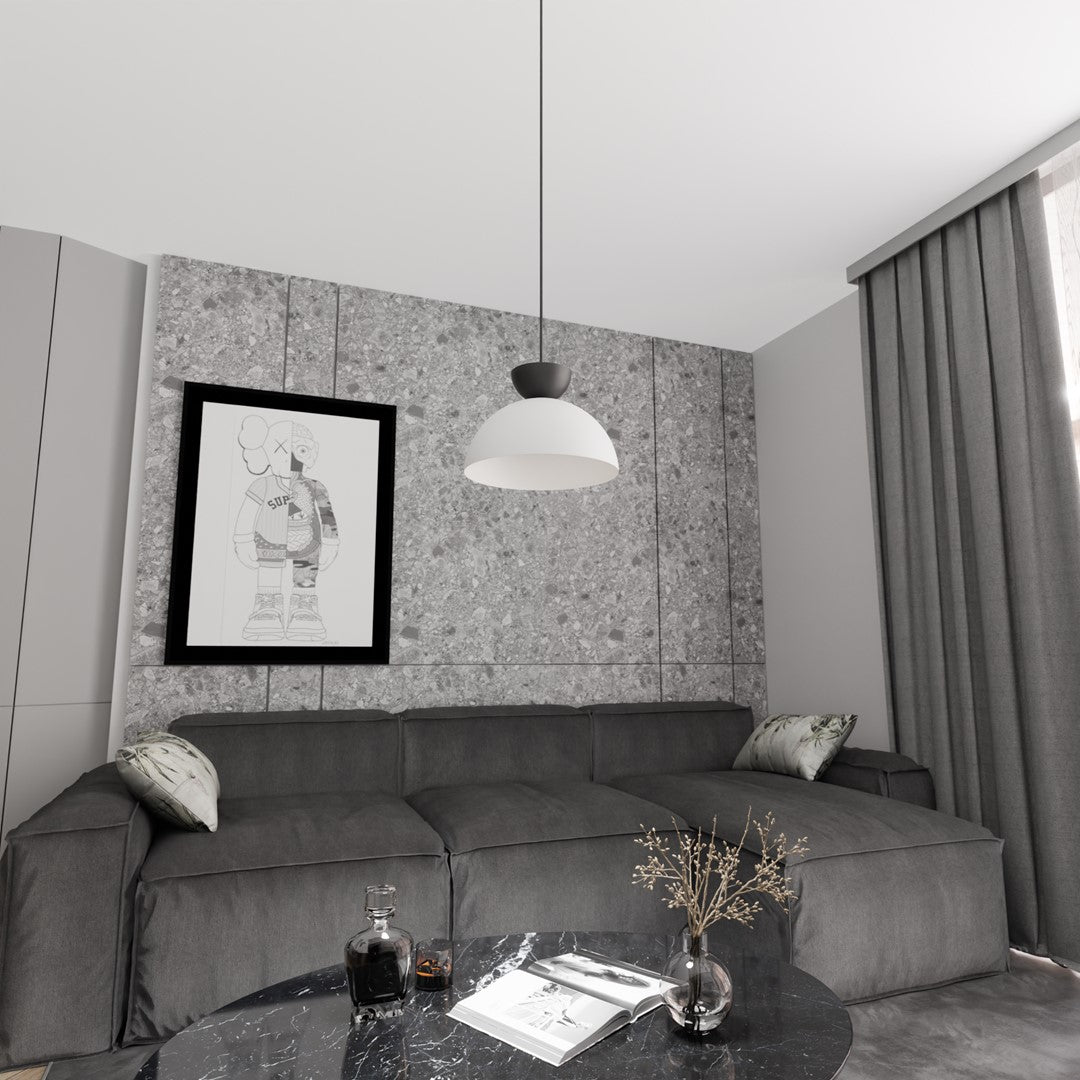 Lunaro pendant light, black and white, size S