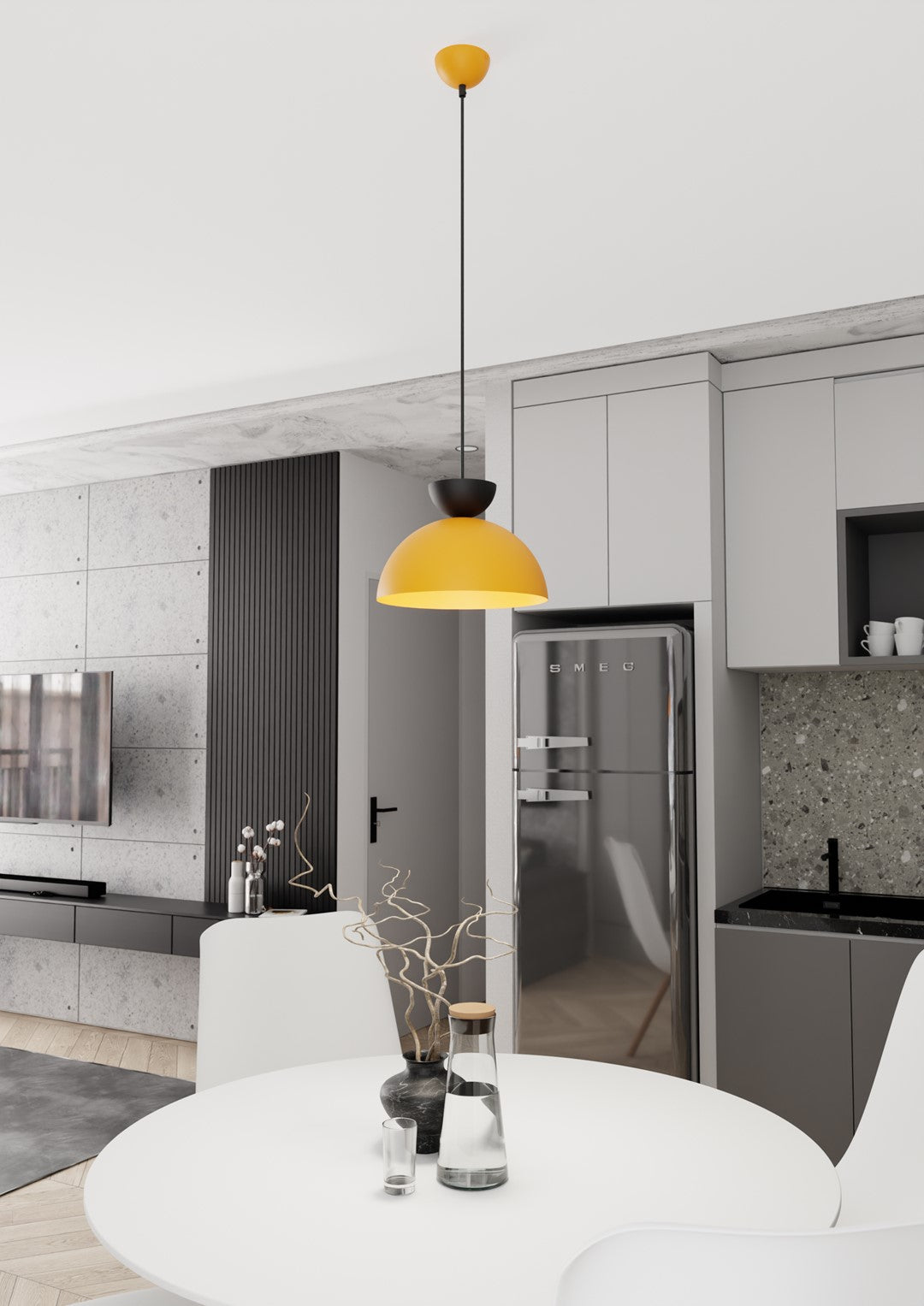 Black and orange Lunaro pendant light