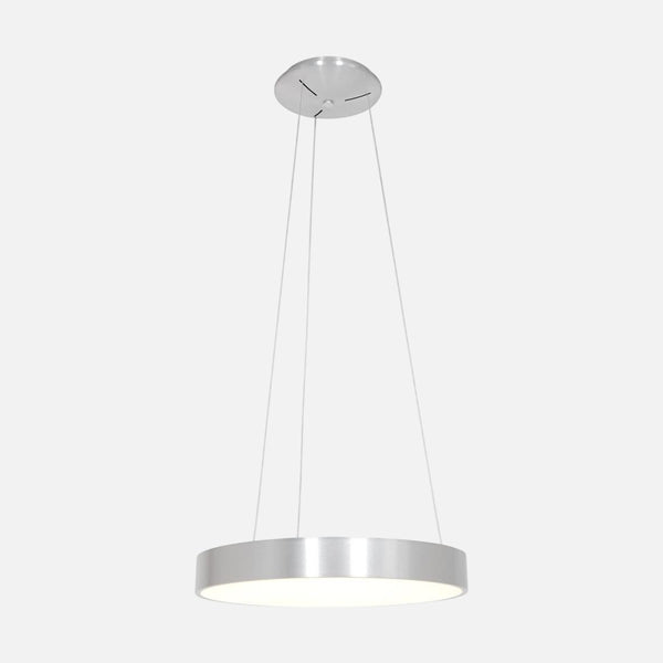 Silver dimmable chandelier, 48 cm LED ring pendant light | Ringlede