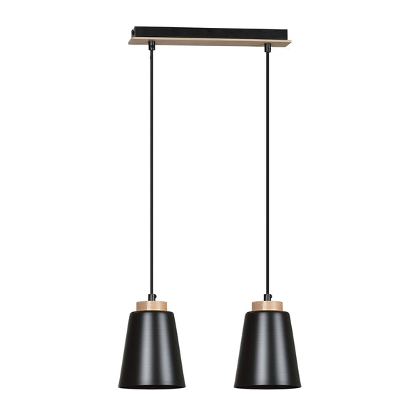 Bolero 2-light black pendant light