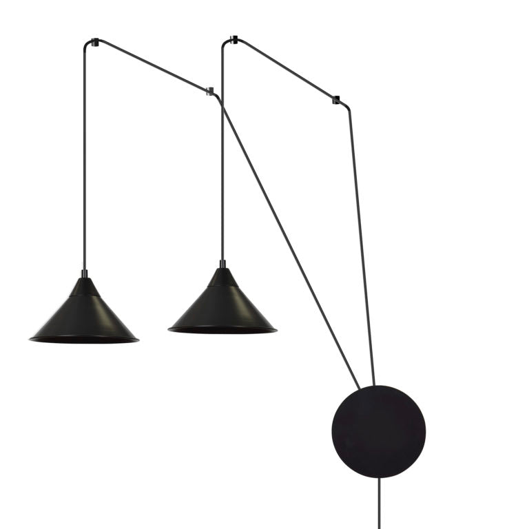 Abramo 2-light black pendant light