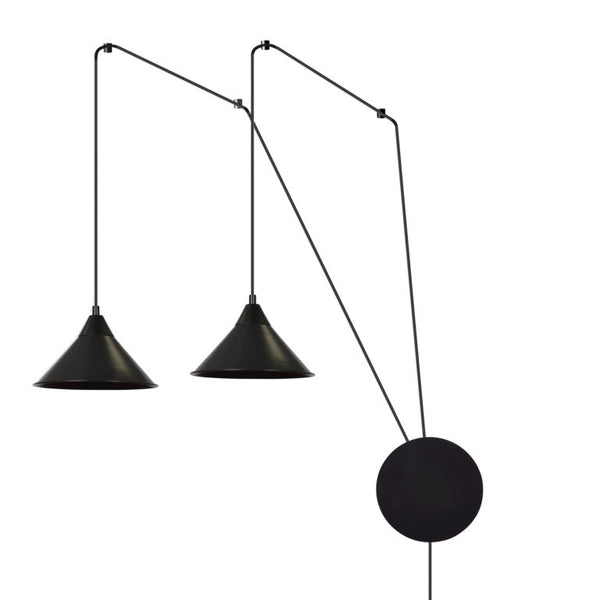 Abramo 2-light black pendant light