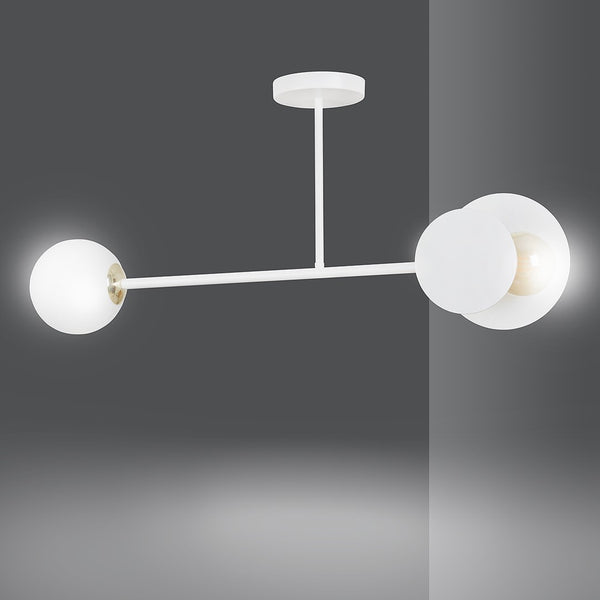 Minerva 2-light flush mount white
