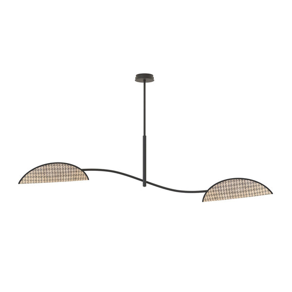 Lotus 2-light black pendant light