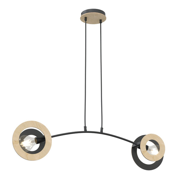 Skiva 2-light black pendant light