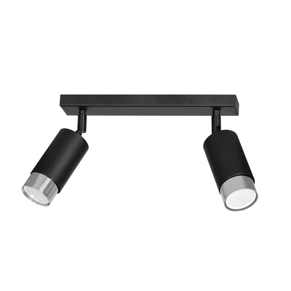 Hiro 2-light spotlight black and chrome