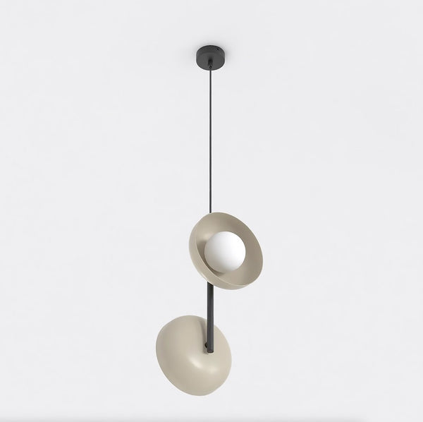 Vanilla 2-light pendant light, black and mocha