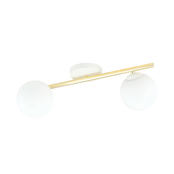 Splendi 2-light flush mount, white, opal glass