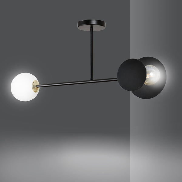 Minerva 2-light black ceiling light