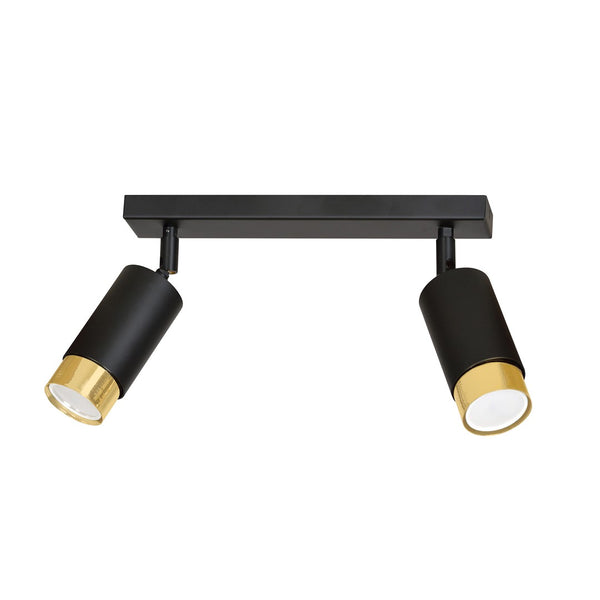 Hiro 2-light ceiling lamp black and gold