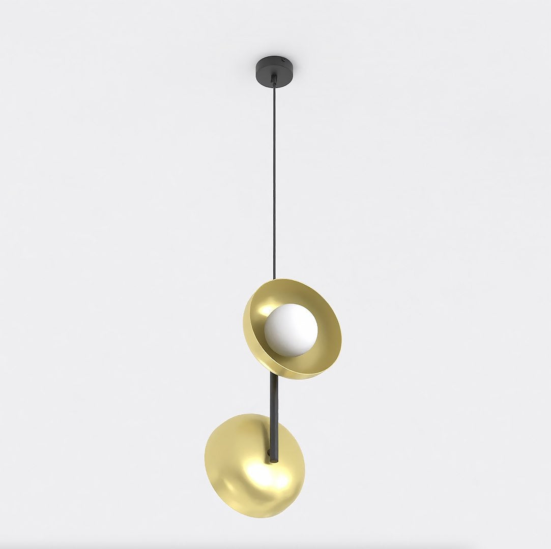 Vanilla 2-light pendant lamp, black and gold