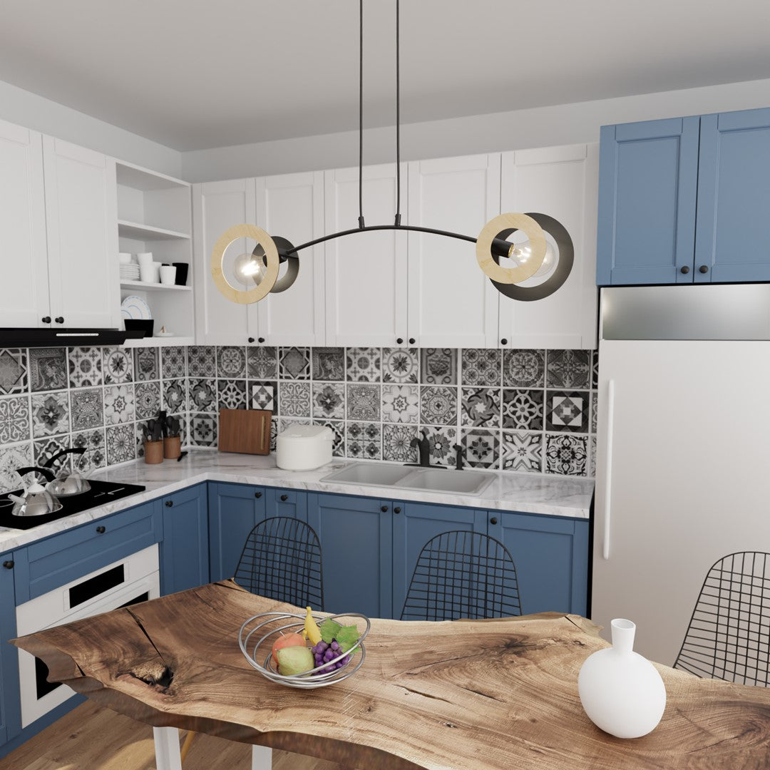 Skiva 2-light black pendant light