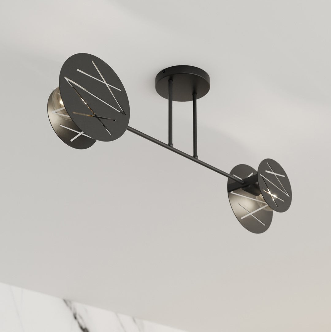 Frick 2-light flush mount black
