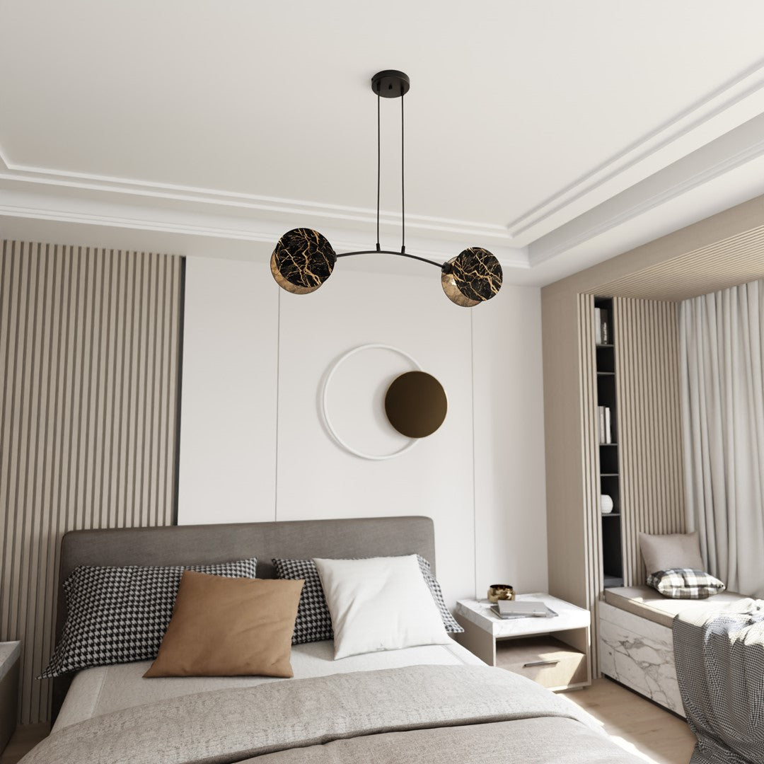 2-light Motif pendant lamp, marble