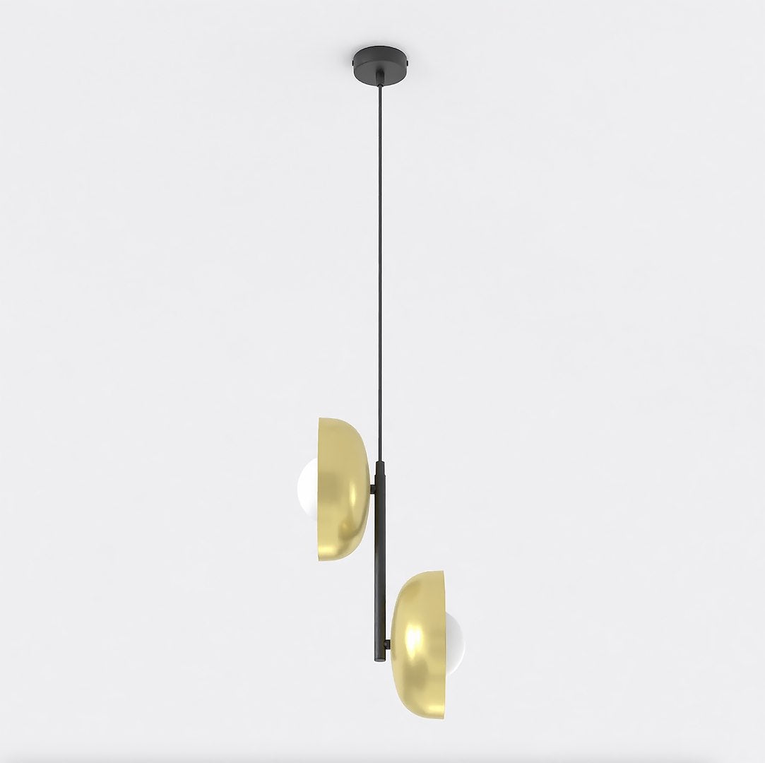 Vanilla 2-light pendant lamp, black and gold