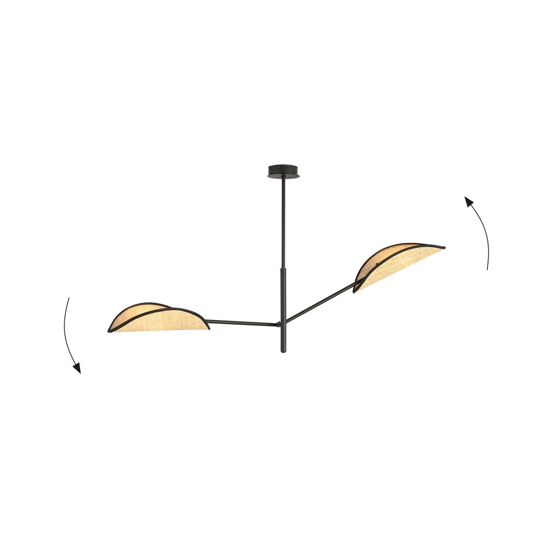 Vene 2-light black pendant light