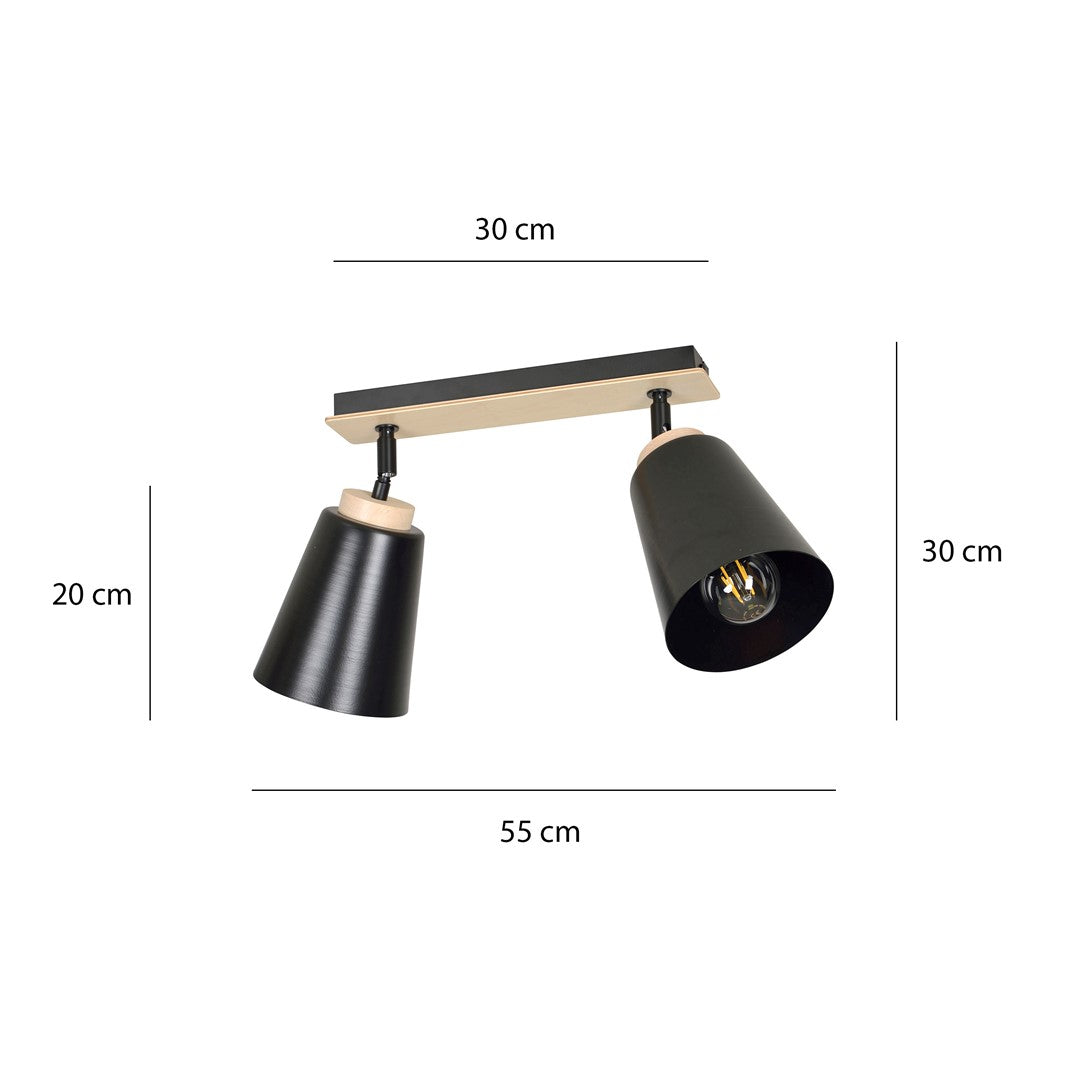Atlas 2-light spotlight black