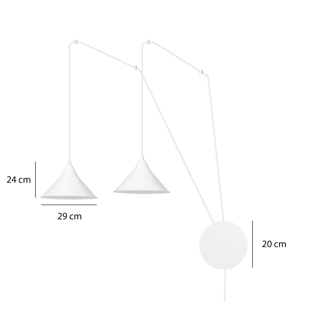 Abramo 2-light pendant lamp white