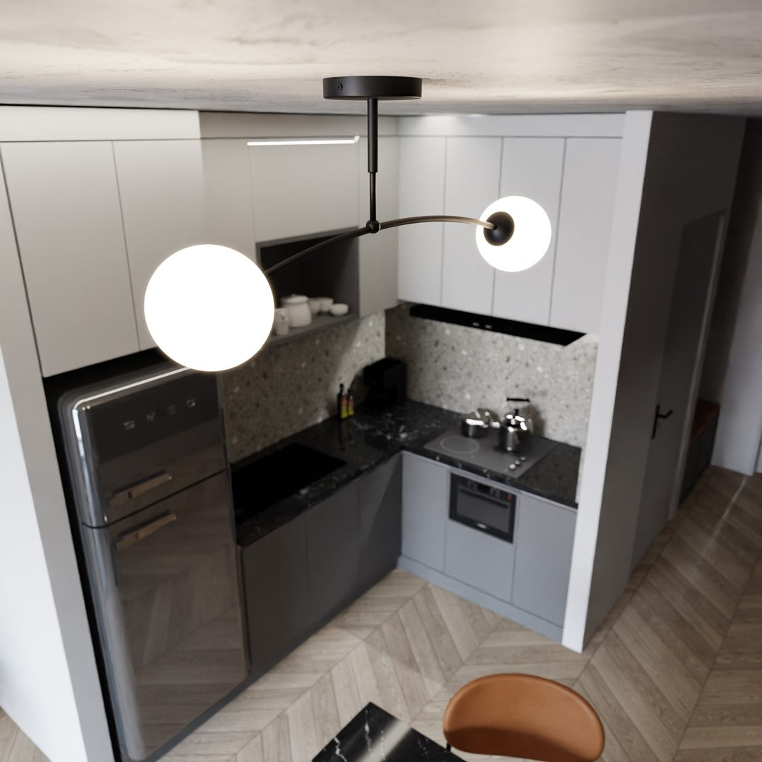 Pregos 2-light black pendant light