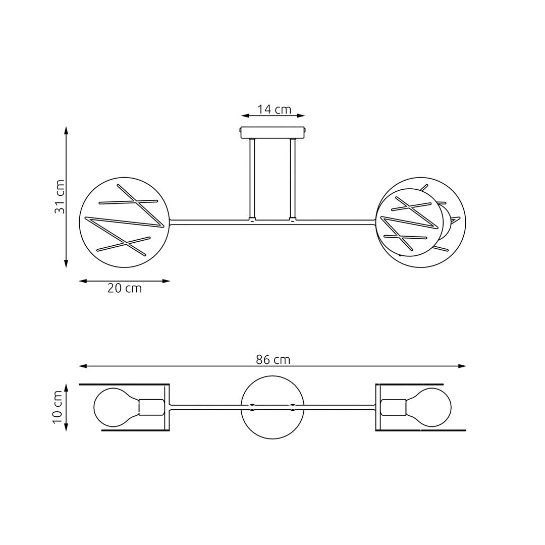 Frick 2-light flush mount black