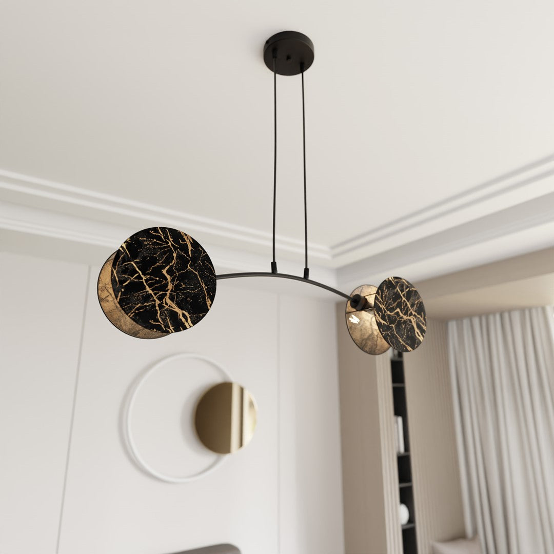 2-light Motif pendant lamp, marble