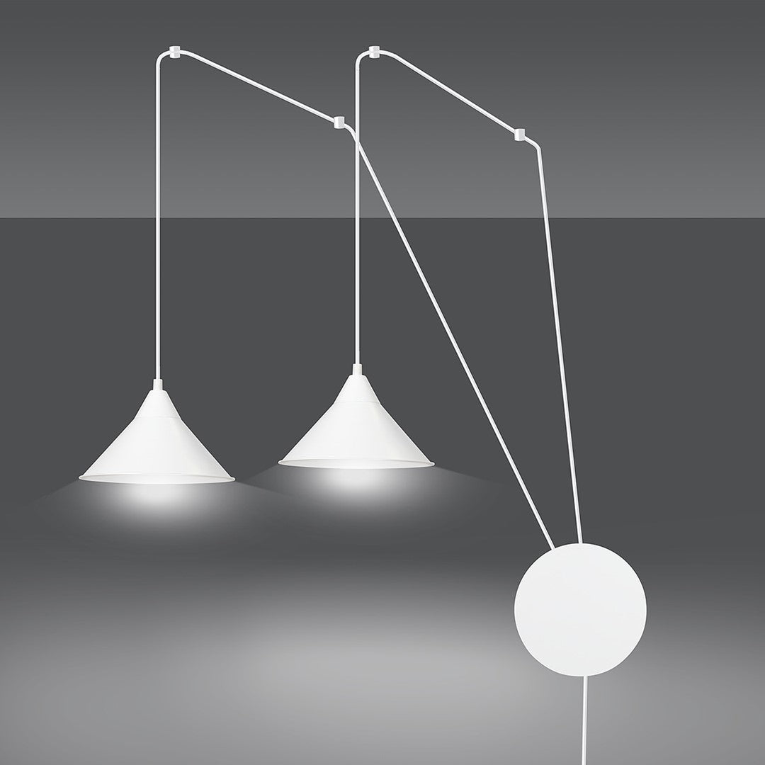 Abramo 2-light pendant lamp white