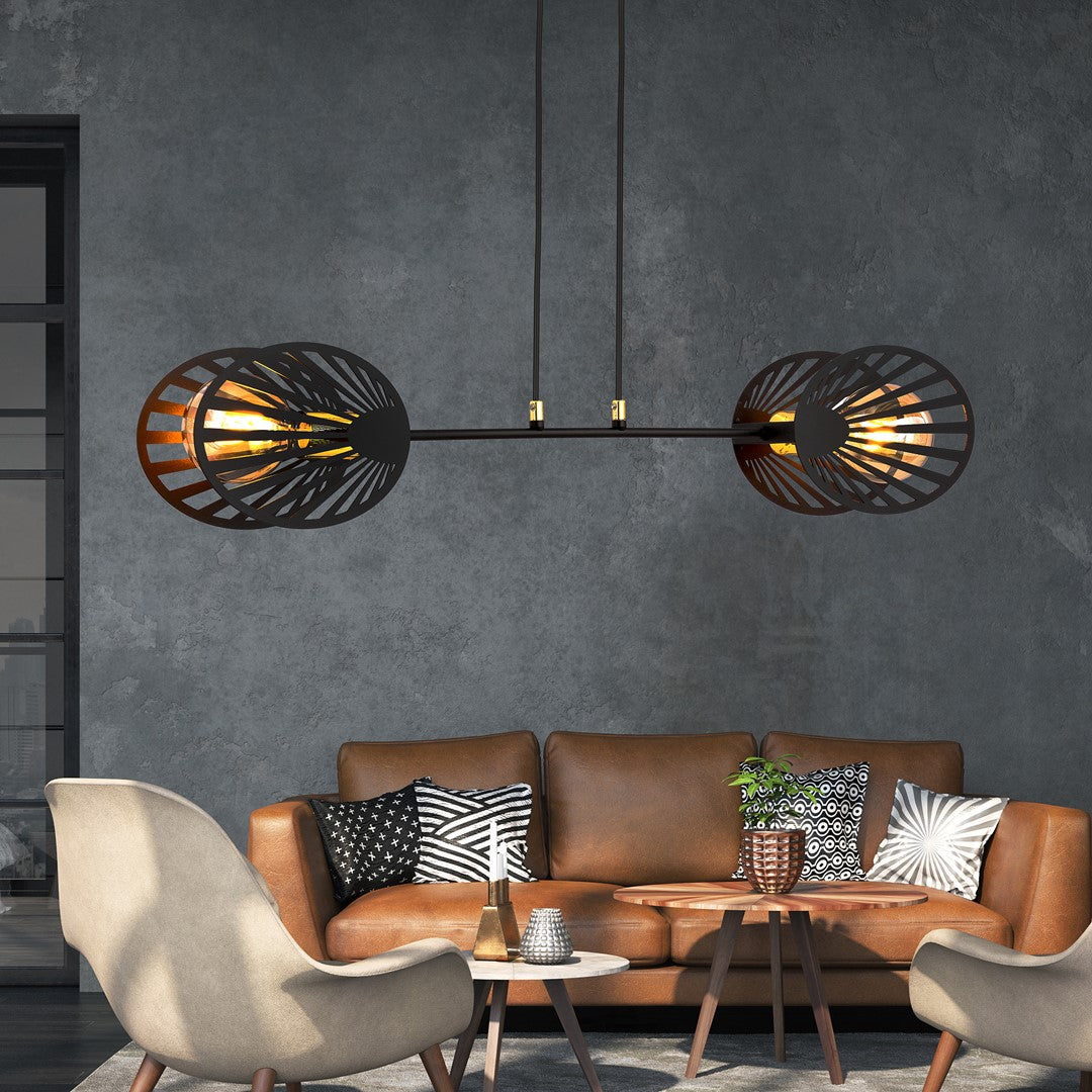 Playa 2-light black pendant light
