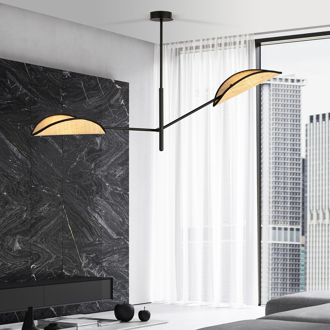 Vene 2-light black pendant light
