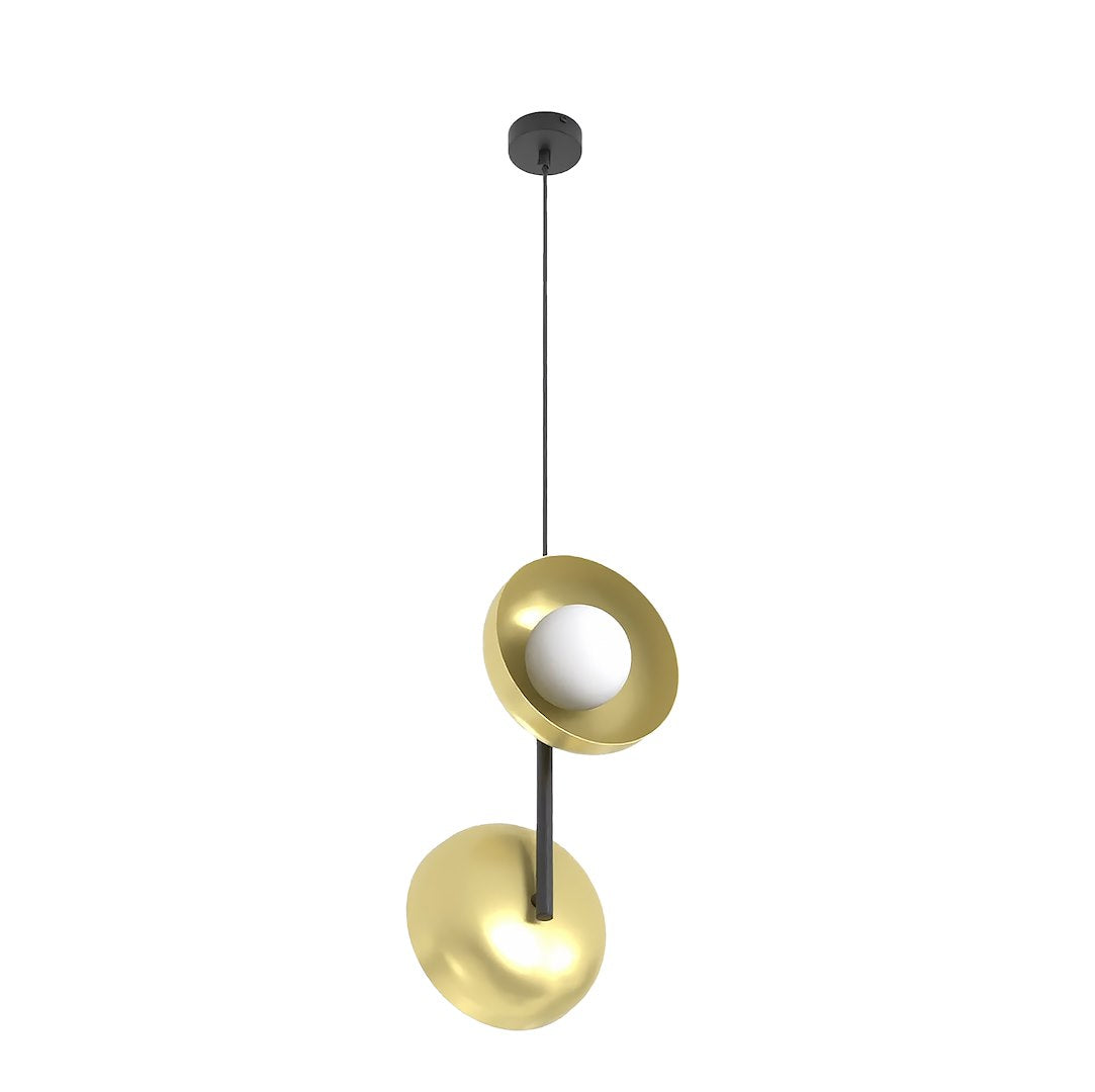Vanilla 2-light pendant lamp, black and gold
