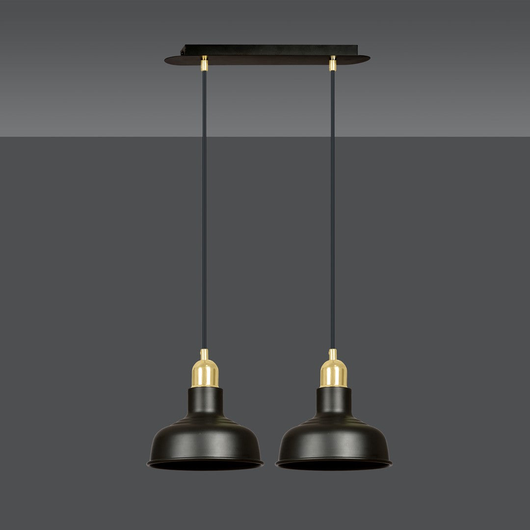 Ibor 2-light black pendant light