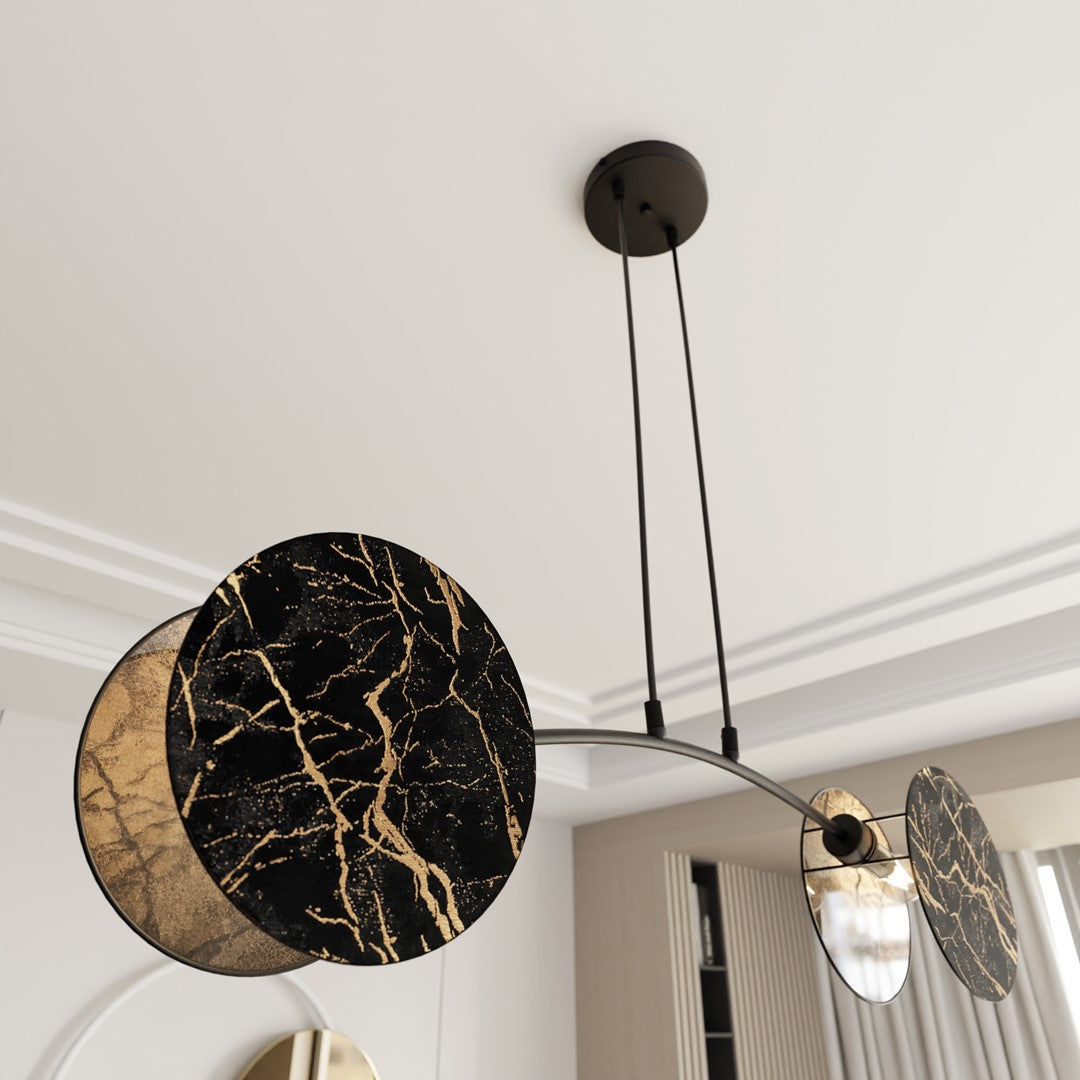 2-light Motif pendant lamp, marble