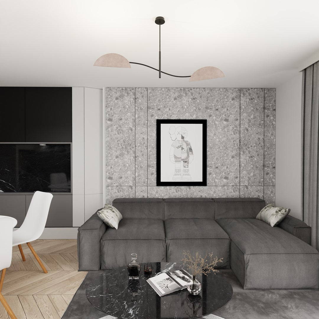 Lotus 2-light ceiling lamp black and grey