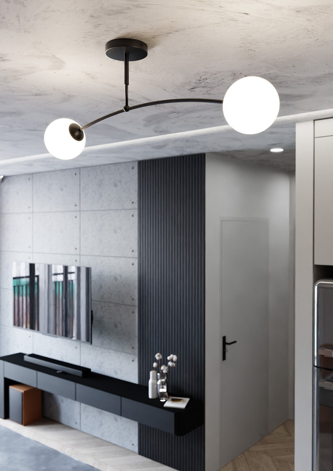 Pregos 2-light black pendant light