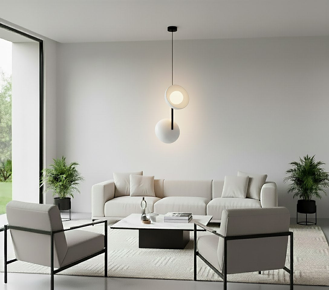 Vanilla 2-light pendant lamp, black and grey