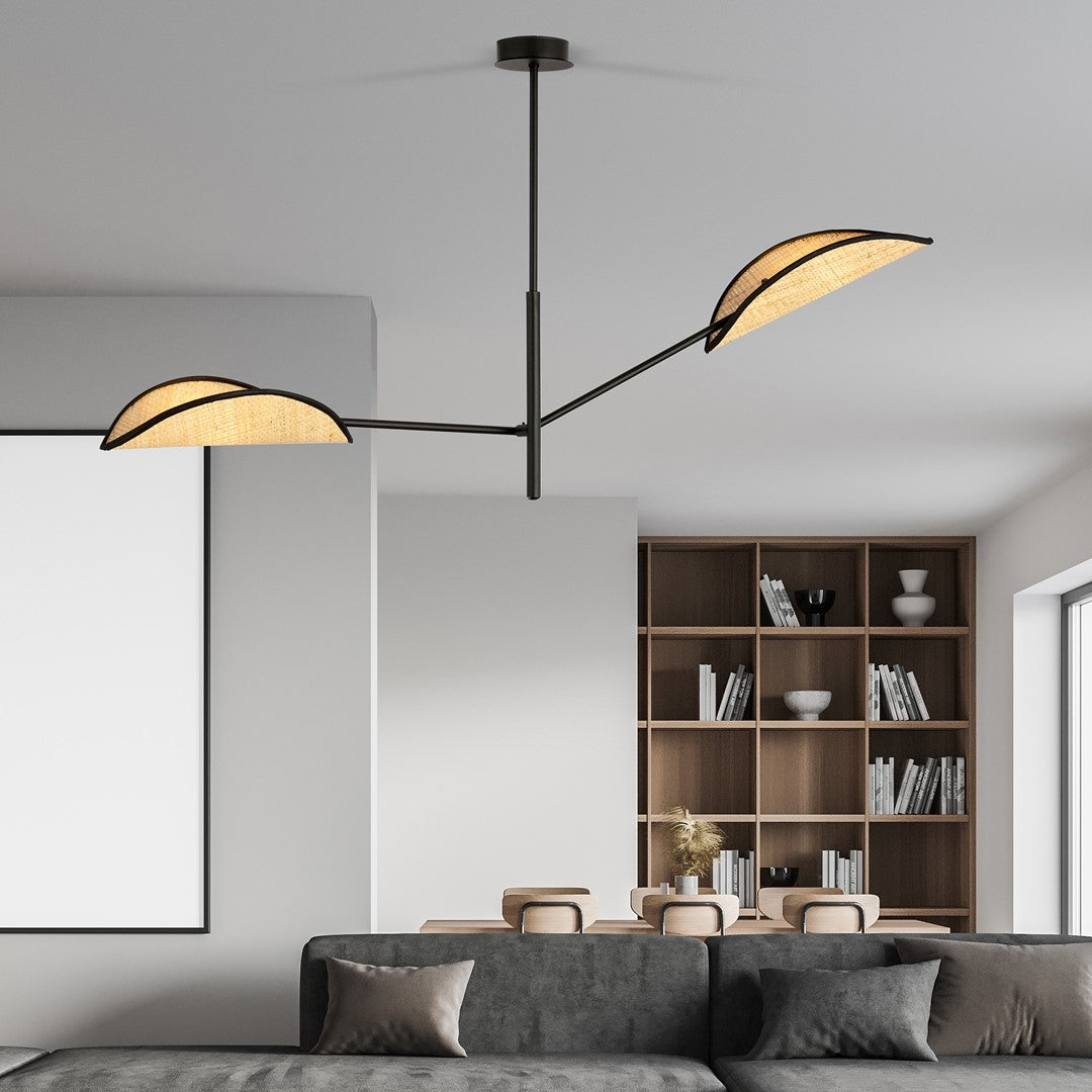 Vene 2-light black pendant light