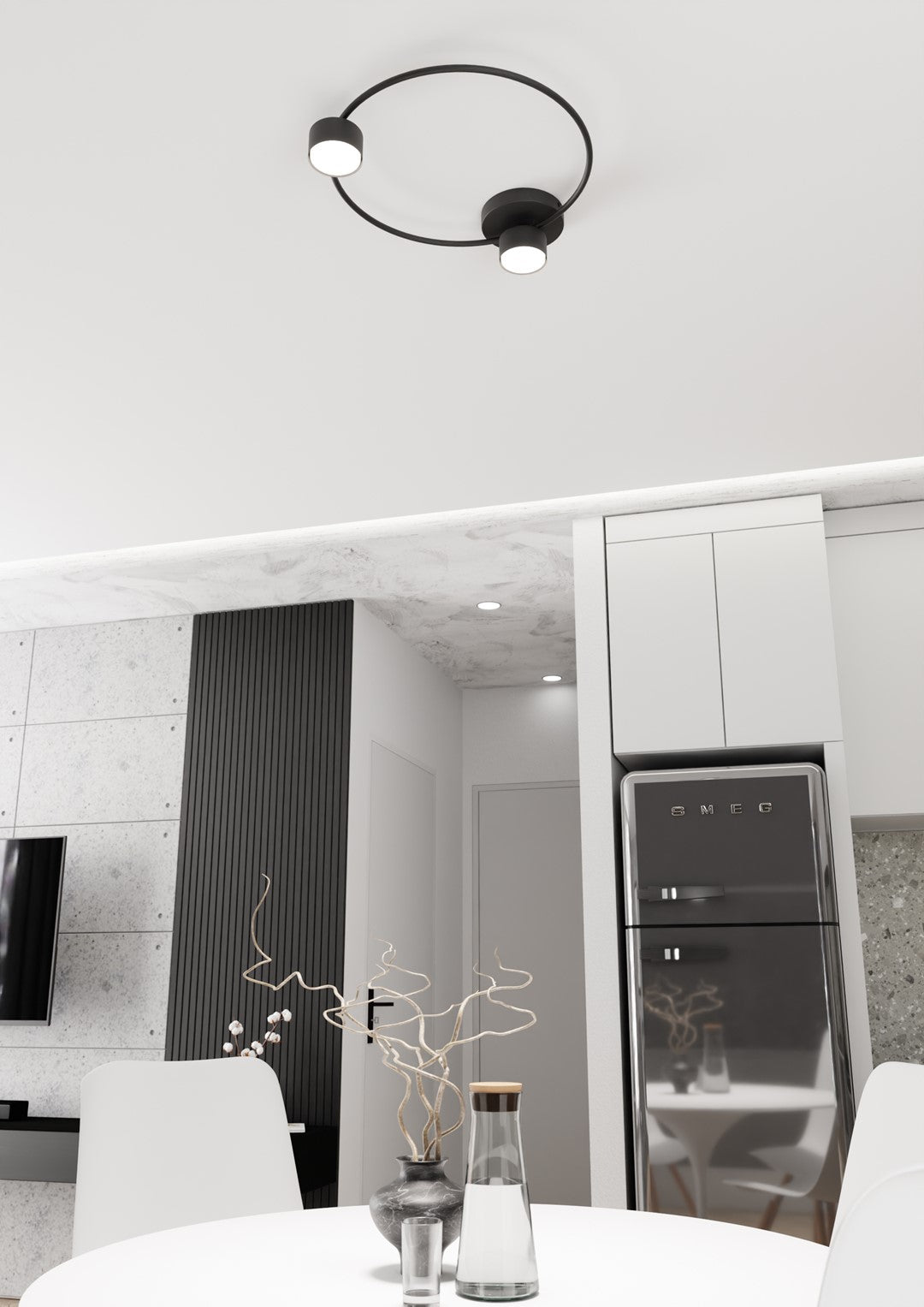 Lucio 2-light flush mount black