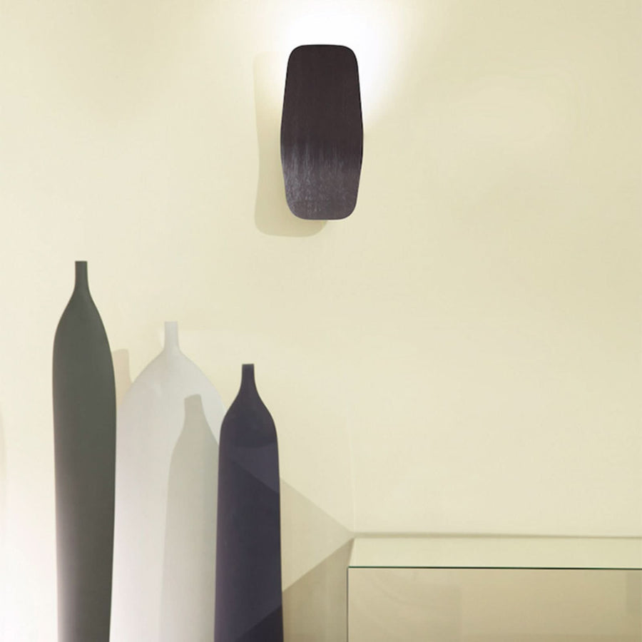 Applique murale LED Ashiya en aluminium, titane et noir brossé, hauteur 27 cm