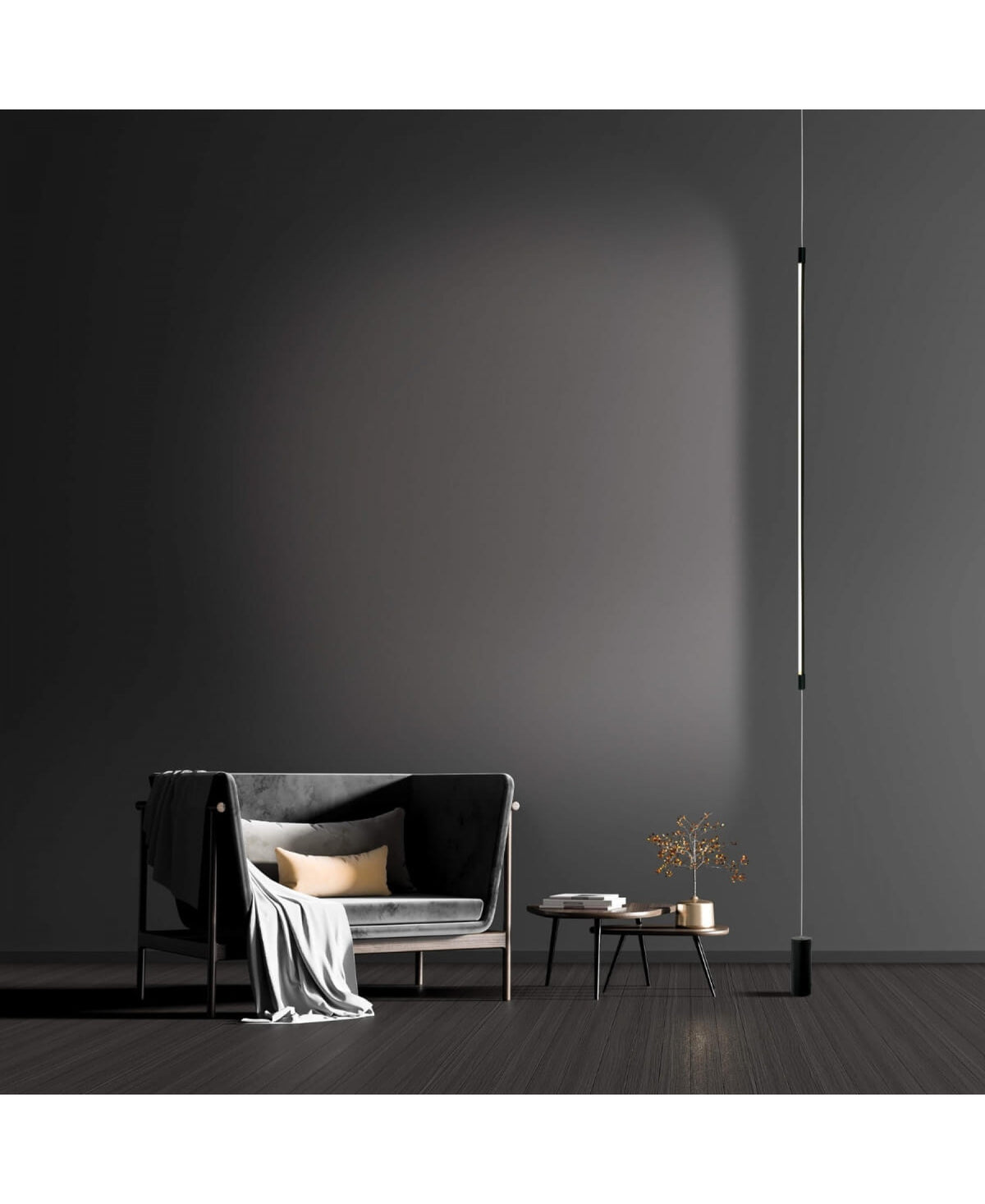 Lampe sur pied ZAMBELIS D110 19W DESIGN Noir Mat 20184
