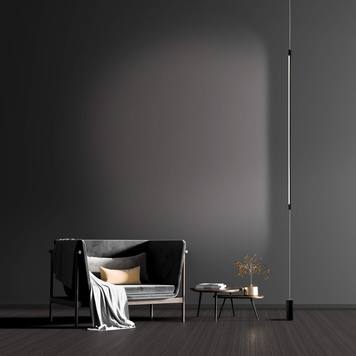 Lampe sur pied ZAMBELIS D110 19W DESIGN Noir Mat 20184