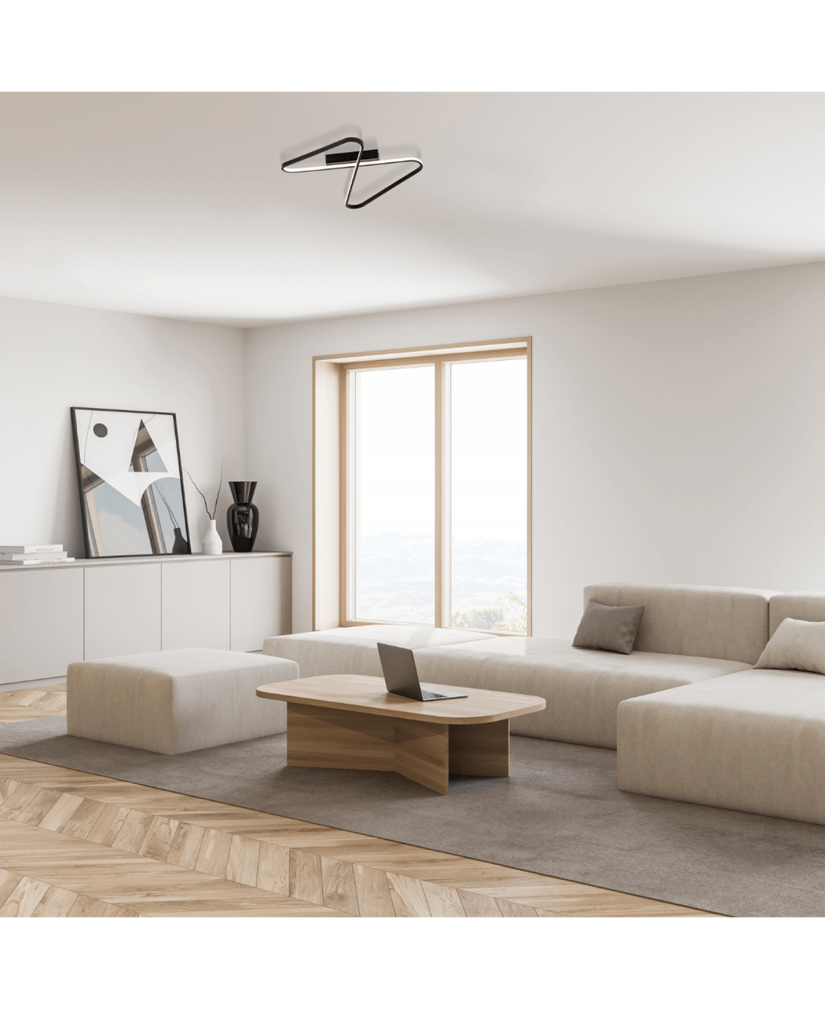 Plafonnier ZAMBELIS 38W DESIGN Noir Sable