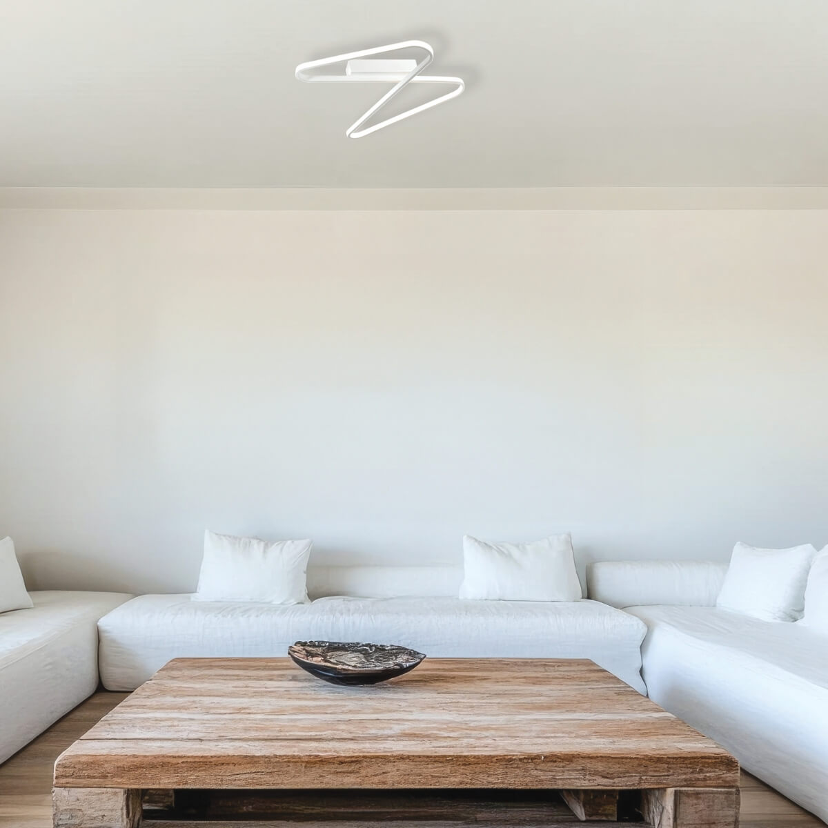 Plafonnier ZAMBELIS 45W DESIGN Blanc Sable 2065