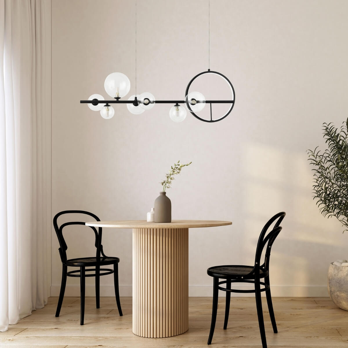 Suspension ZAMBELIS 14W + 7xG9 DESIGN Noir Sable Sans Source 22063