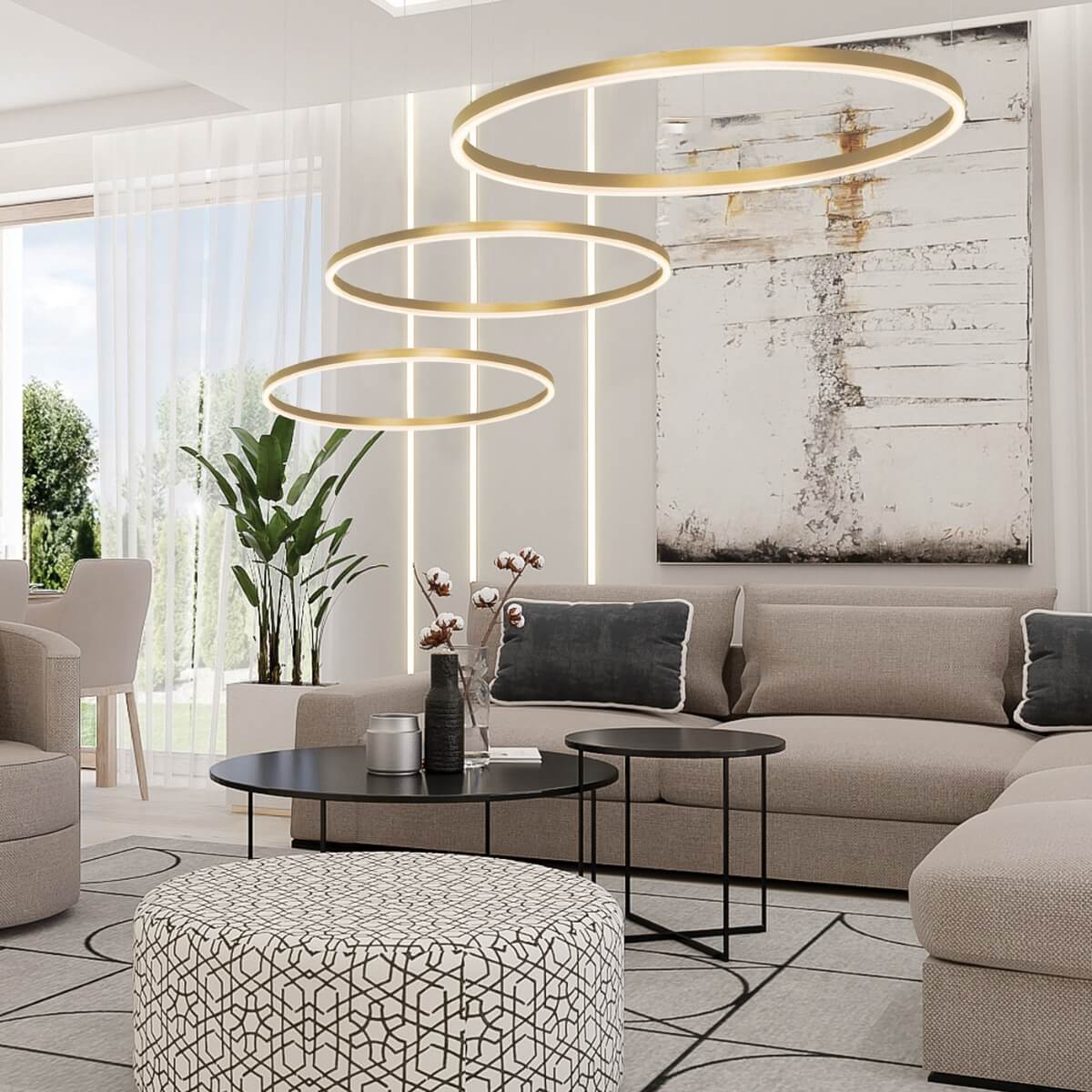 Suspension ZAMBELIS D800 57W Dimmable DESIGN Dore Mat 22240