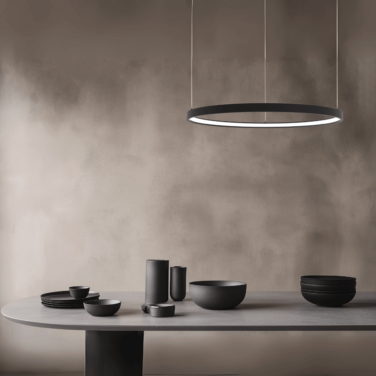 Suspension ZAMBELIS D600 28W Dimmable DESIGN Noir Mat 23033