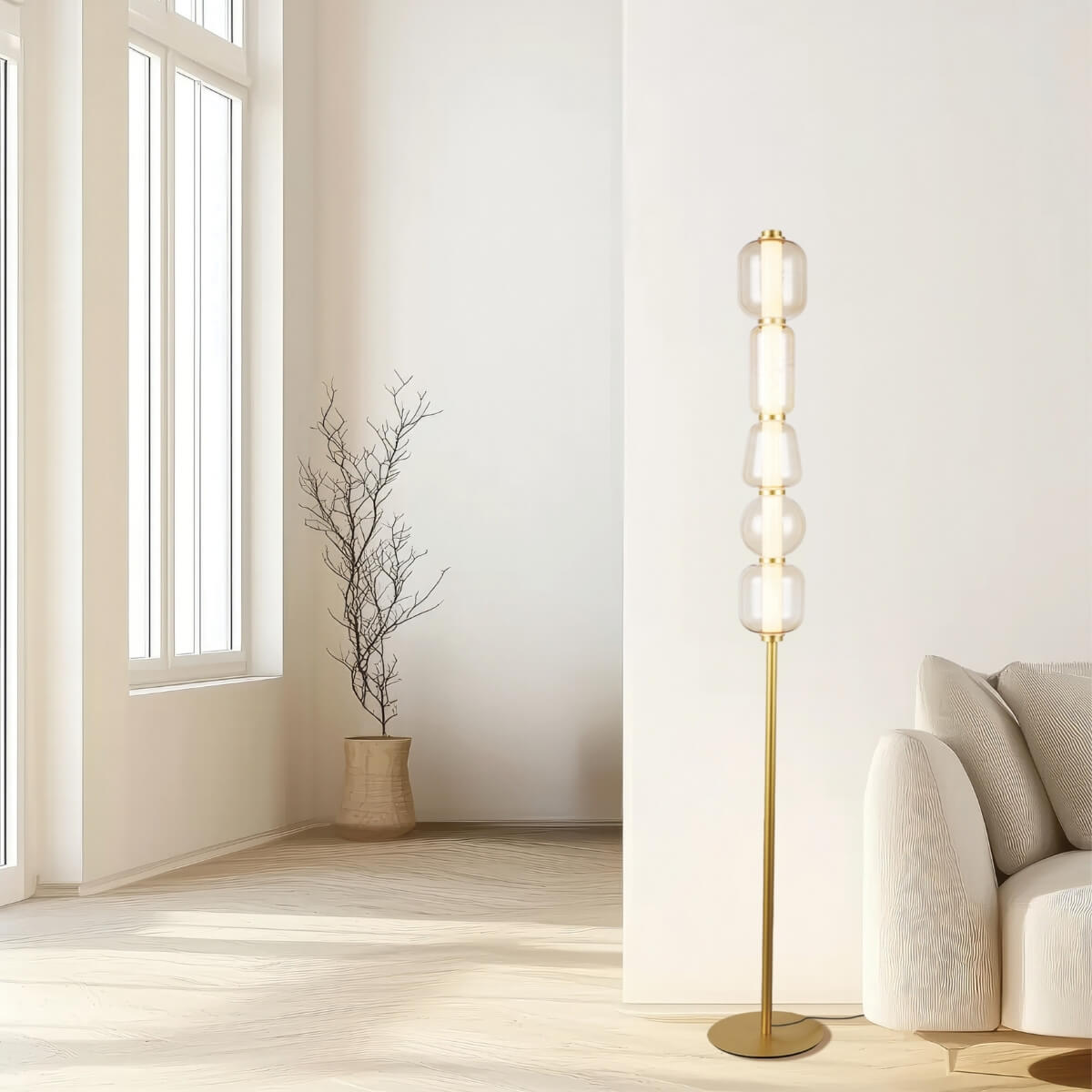 Lampe sur Pied ZAMBELIS 17W DESIGN Or Mat 23063