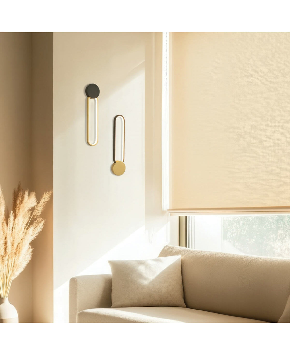 Applique ZAMBELIS 13W Dimmable DESIGN Dore et Noir Mat 23103