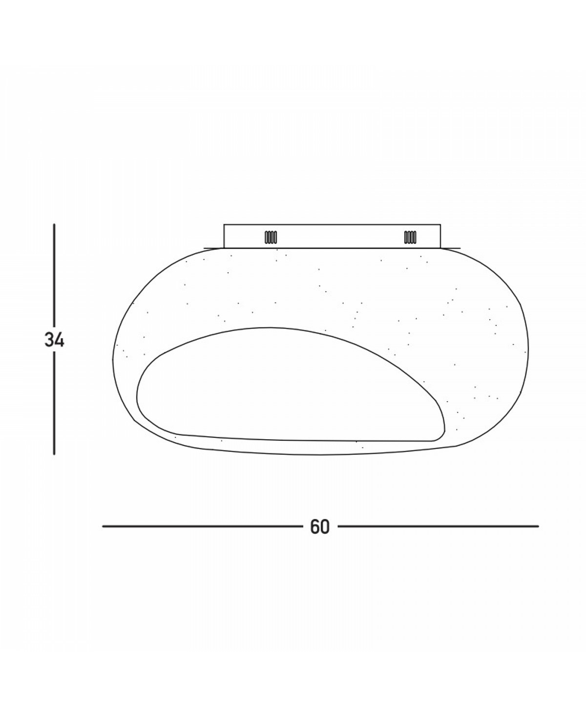 Plafonnier ZAMBELIS D600mm E27 15W DESIGN Fibre de Verre Sans Source 23340 FS